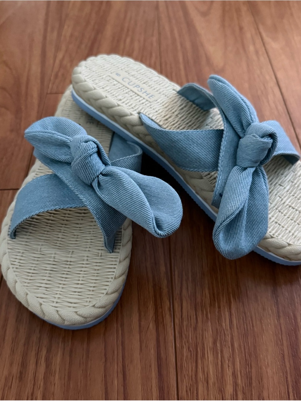 Cupshe Light Blue Knotted Slide Sandals